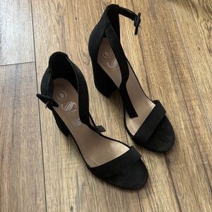 SHEIN Black Ankle Strap Heels
